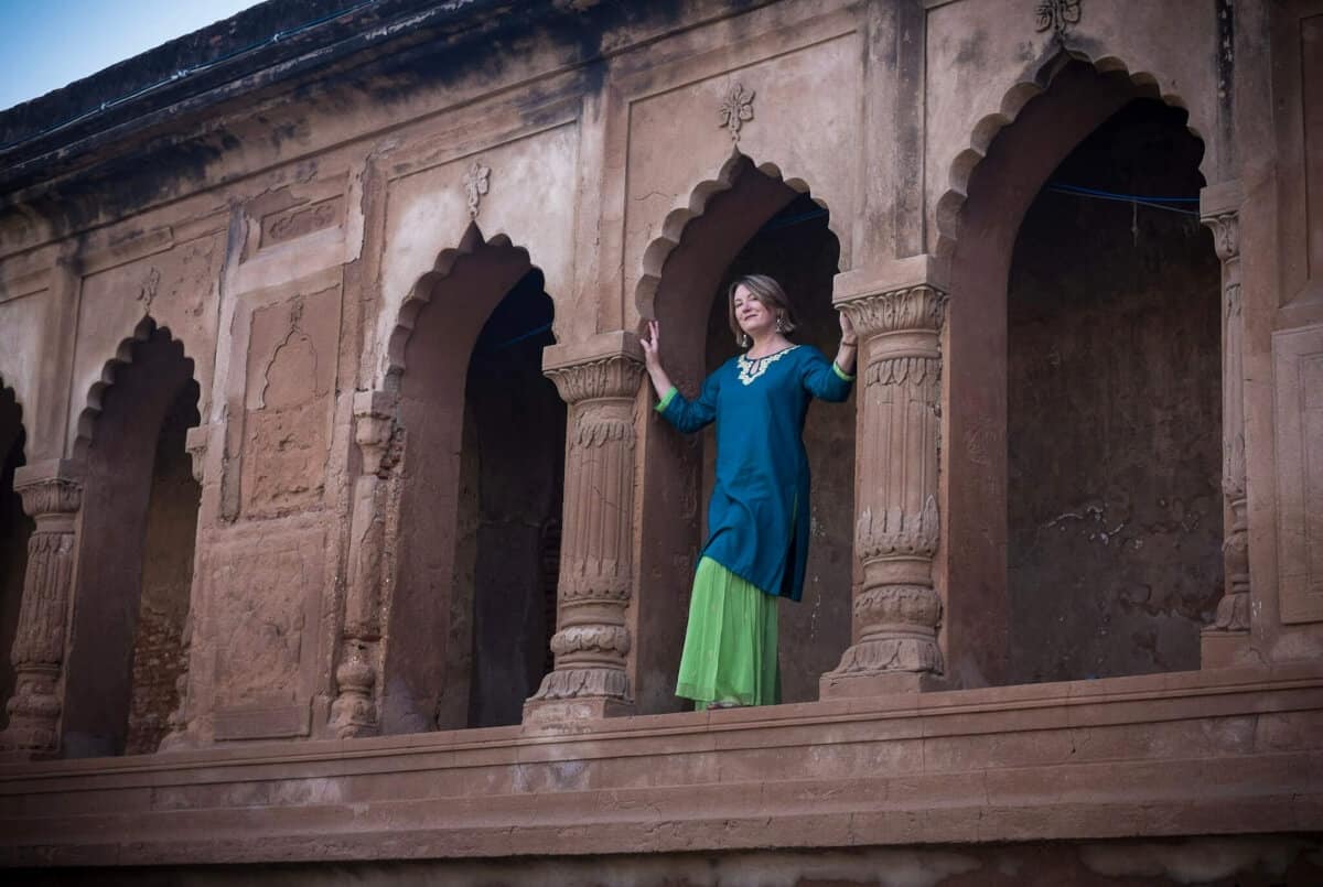 Fresh Blue with Grey and Neon Crepe Kurta with Soft Net Leggings