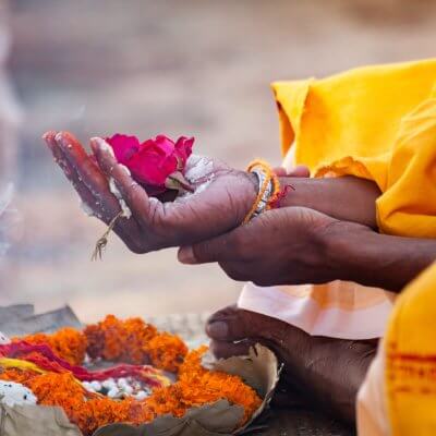 Yoga ritual in India