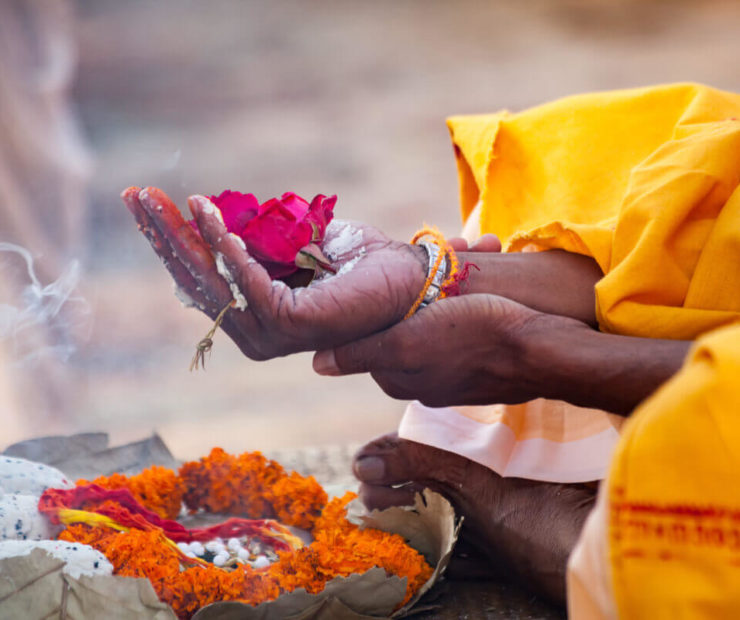 Yoga ritual in India