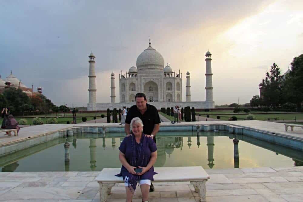 Rosalind and Alan Cuthbertson of Frequent Traveller at Taj Mahal, India
