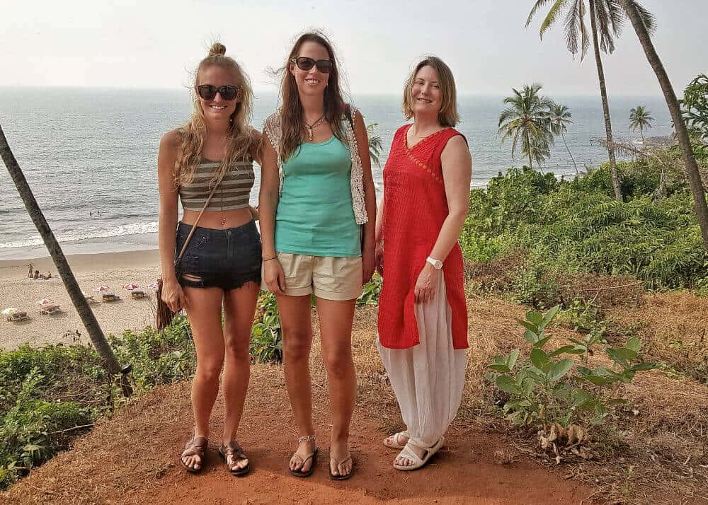 Mariellen, Rachel and Anna in Goa