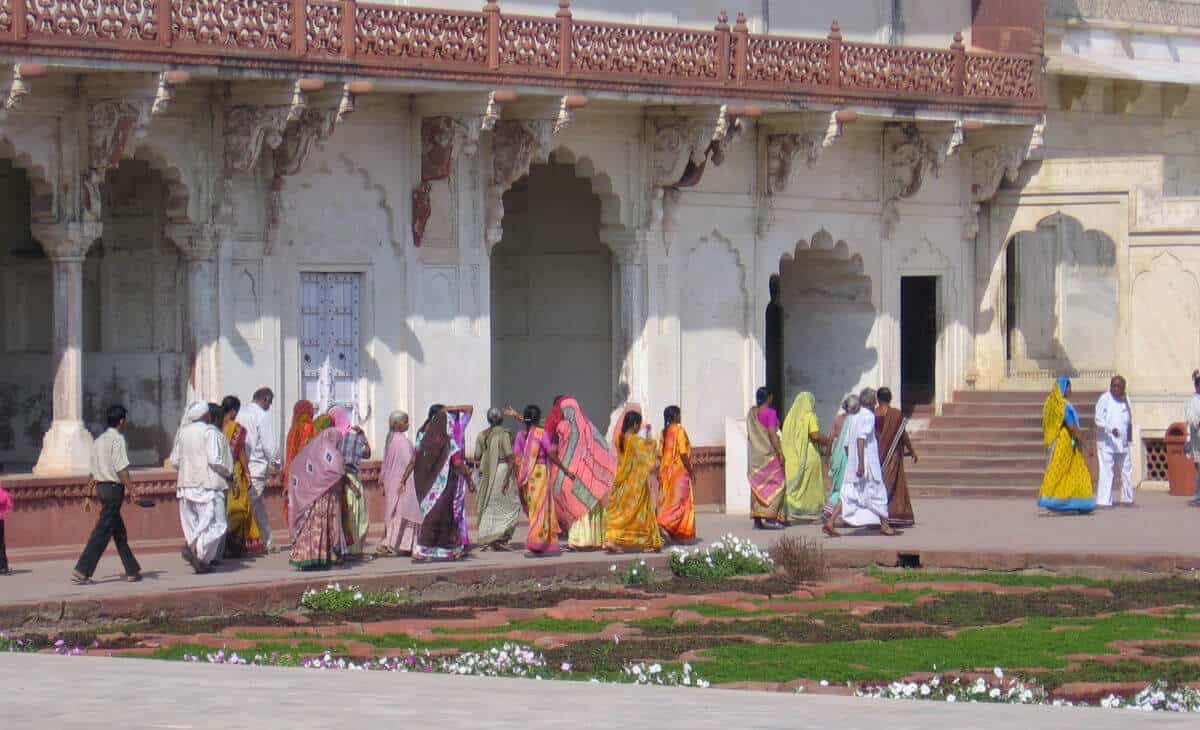 Women walking at the zenana at Agra Fort, which is on the India for Beginners tour