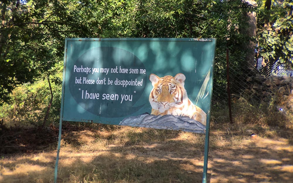 Sign at Bandhavgarh National Park Tiger Reserve