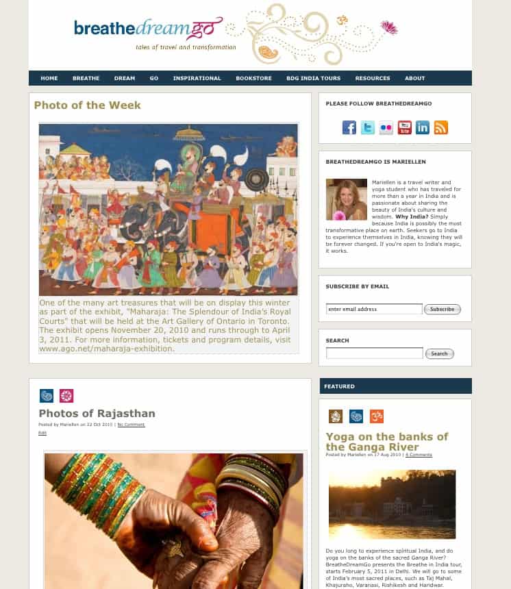 Breathedreamgo India travel blog home page