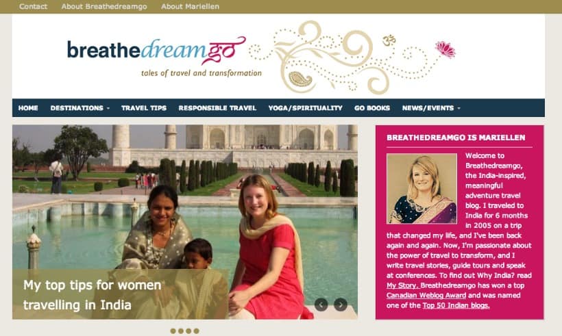 Breathedreamgo India travel blog home page