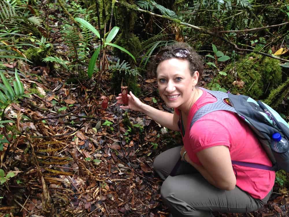 Deborah in Asia with backpack