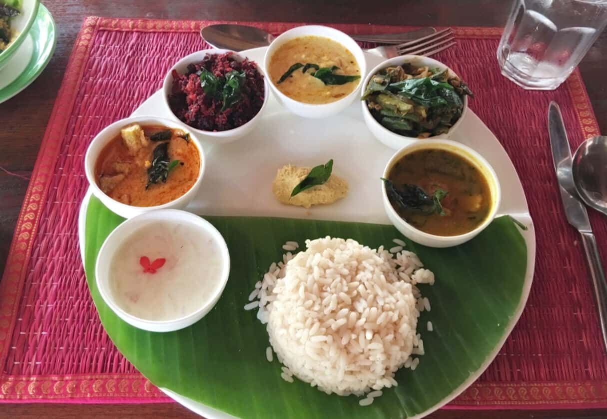 Kerala, South India, food thali