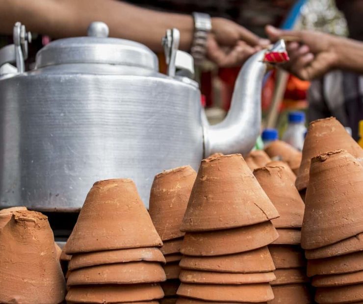 Chai pot and cups