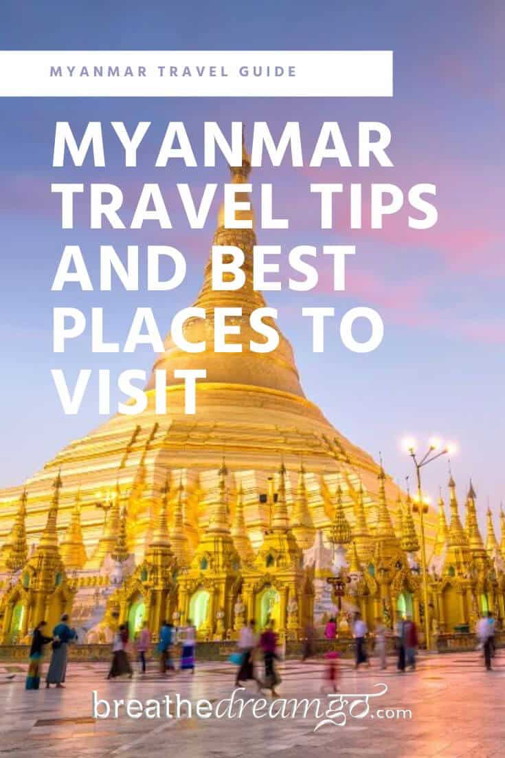 Myanmar Travel Guide Pinterest Pin with pagoda