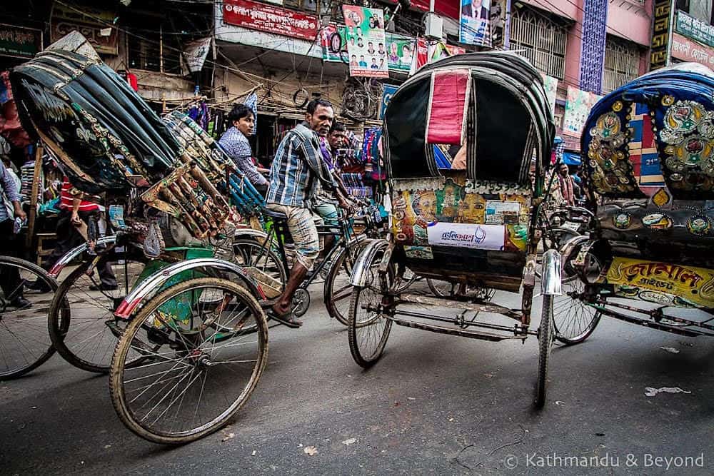 Cycle rickshaws in Old Dhaka, Bangladesh