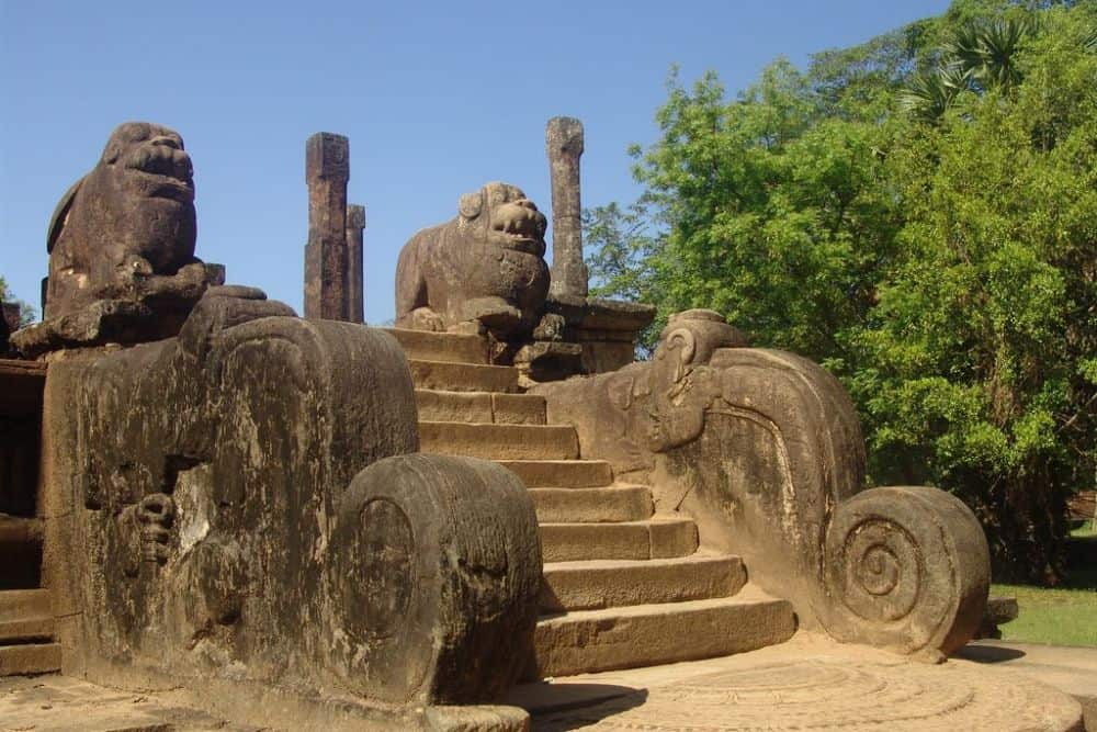 rock cut stairs at Polonnaruwa, Sri Lanka