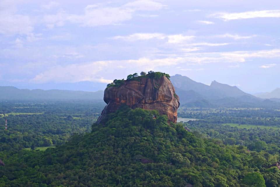 Sigiriya Rock as seen from the top of Pidurangala Rock, Sri Lanka