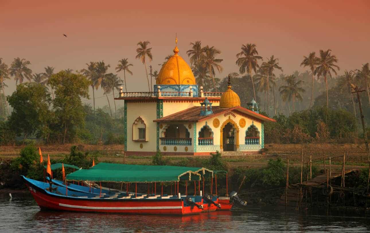 church and boats in offbeat Goa