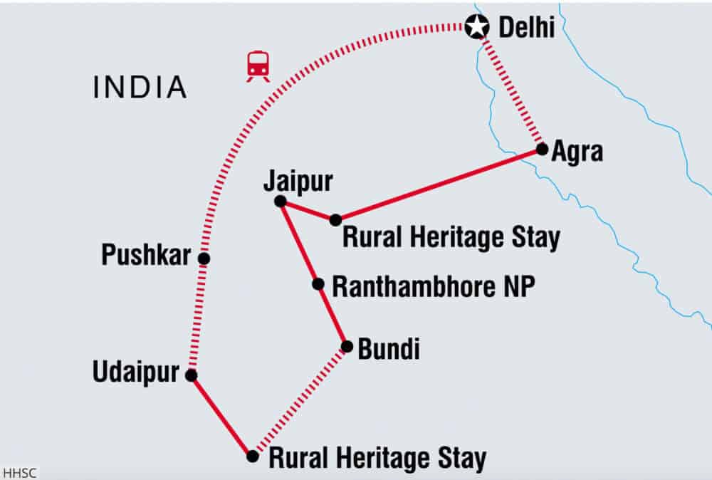 Intrepid Travel Classic Rajasthan Tour map