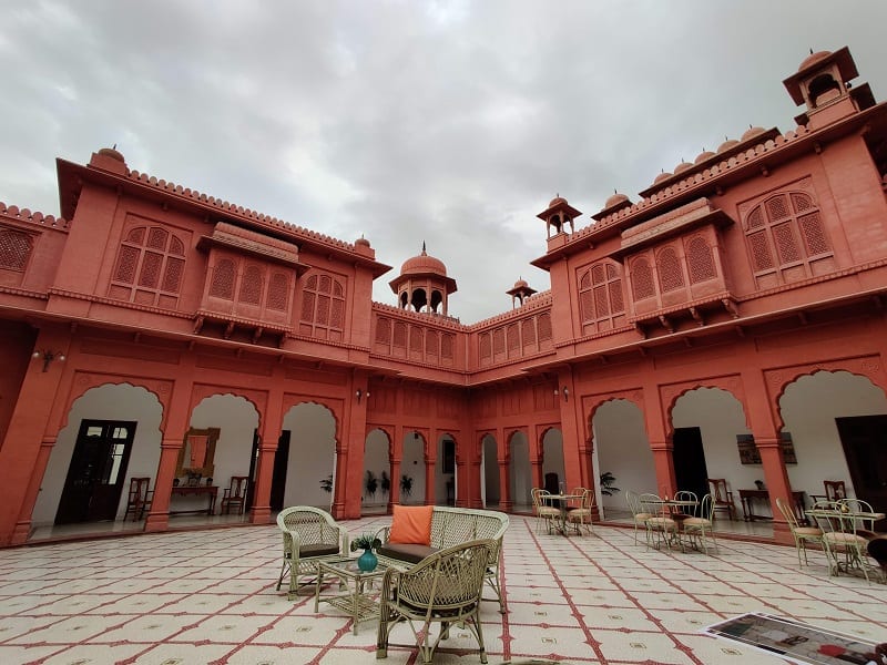 red fortress type hotel in Bikaner, India