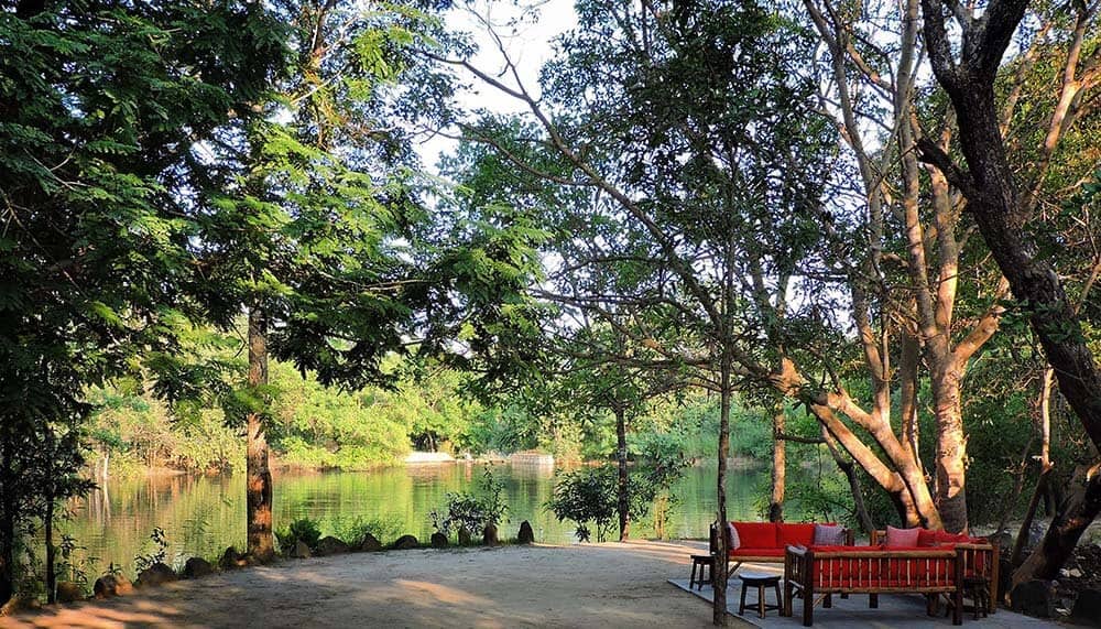 outdoor dining at Shergah tiger camp, Kanha