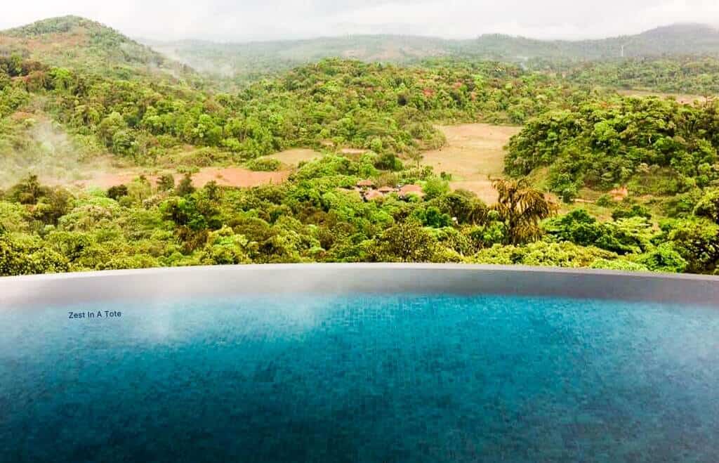 pool with view of Coorg, Karnataka, India