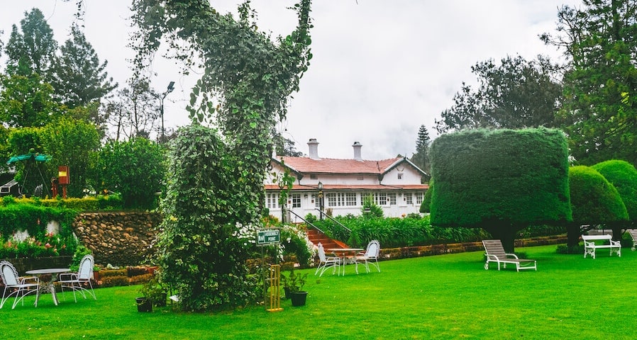 A best hotel in India, the colonial Savoy in Ooty with lawns