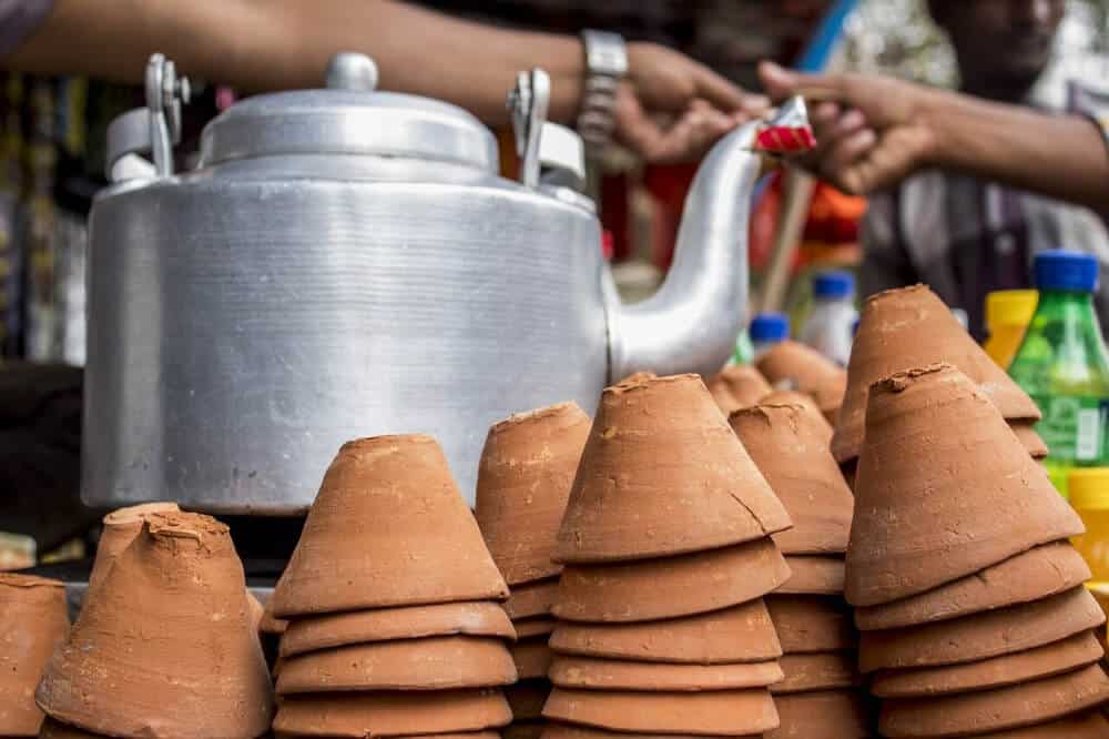 Indian teapot and chai cups