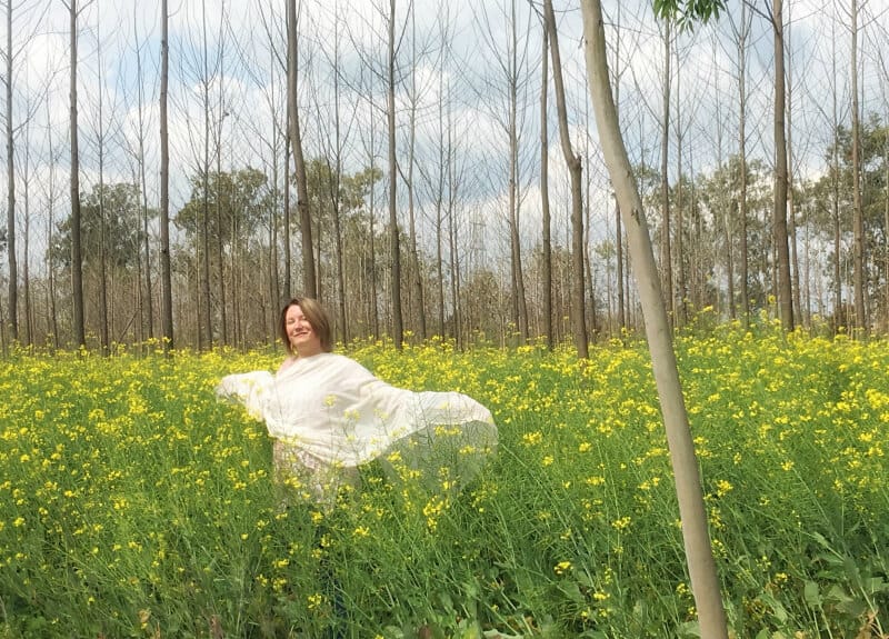 Mariellen Ward in mustard field, Punjab India