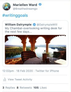 writing goals tweet