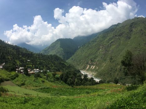 Mountain scene in Himalayas in India