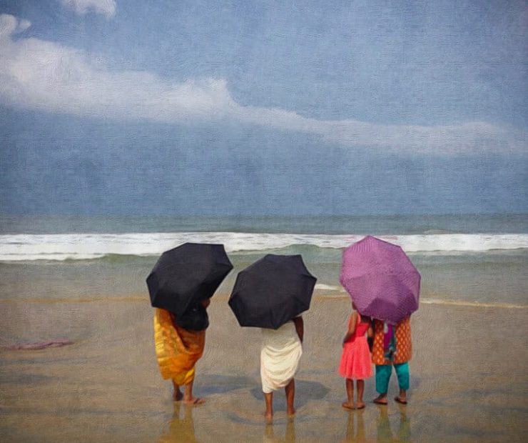 Kerala beach in monsoon