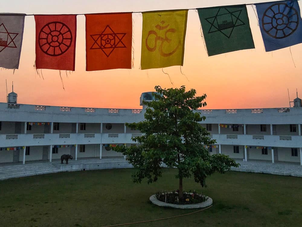 Aurovalley Ashram World Temple flags