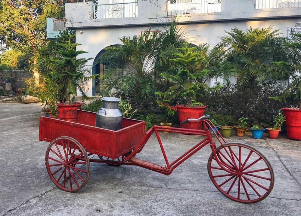 Aurovalley Ashram milk cart