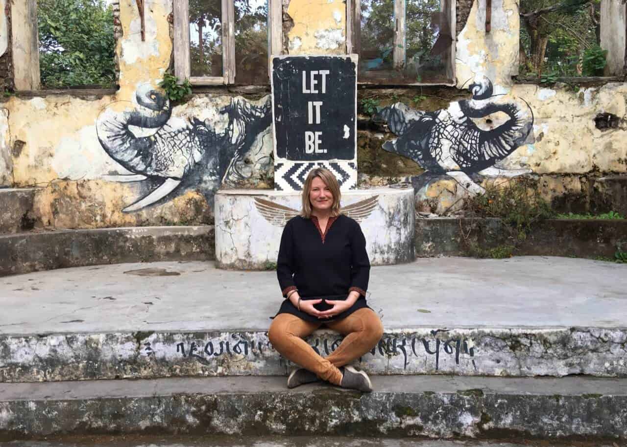 Mariellen Ward at Beatles ashram, rishikesh