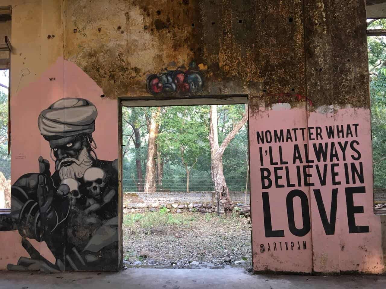 beatles ashram, Rishikesh murals