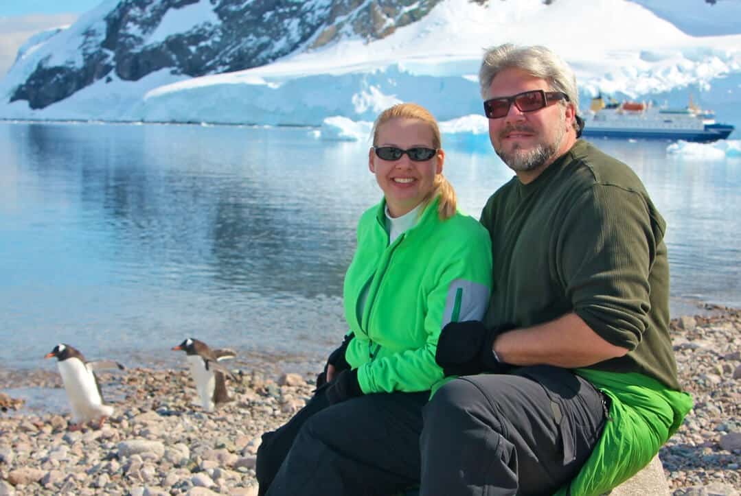 Mindful travellers Bret and Mary in Antarctica