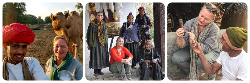 Philippa with people in Rajasthan