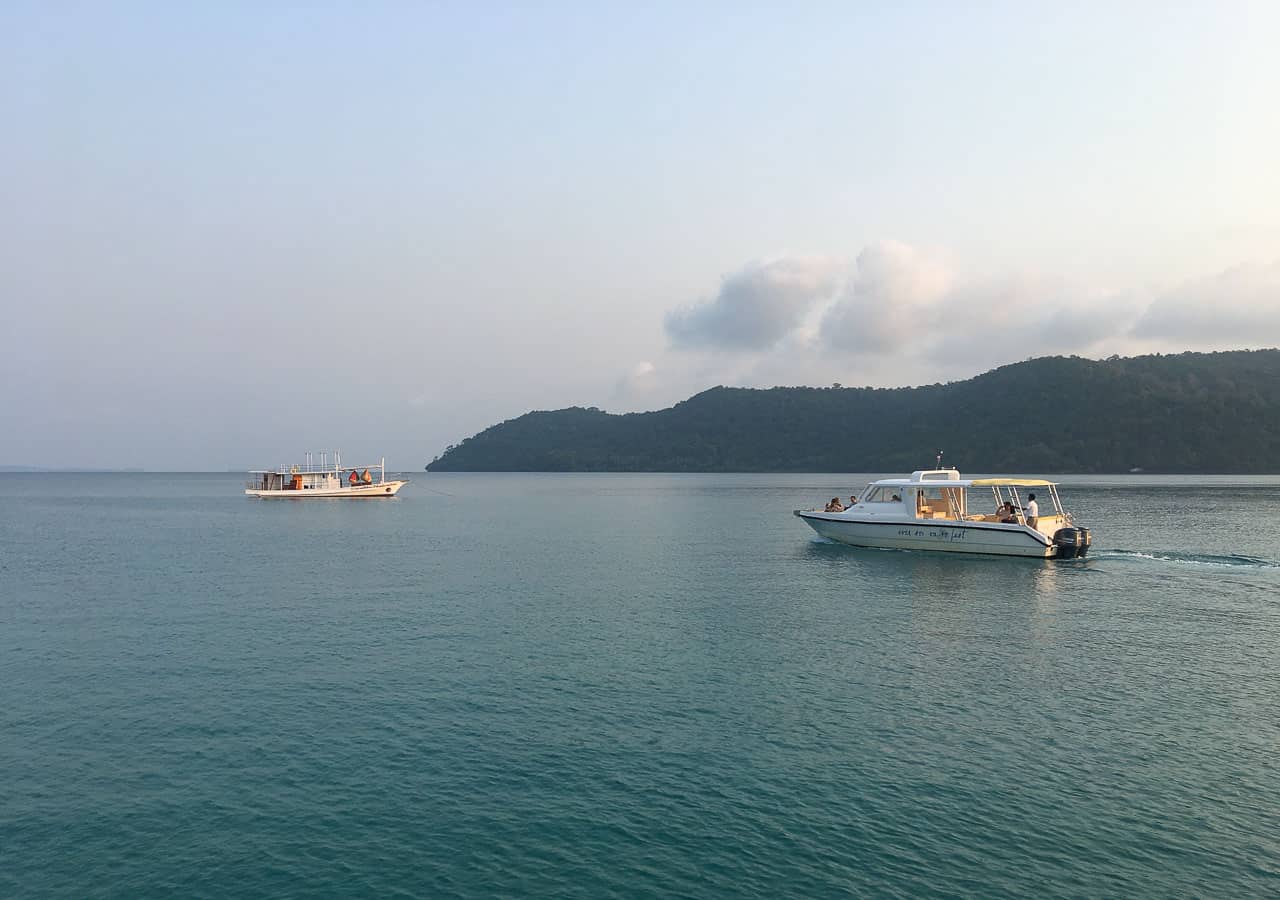 boats on water at Soneva Kiri, Thailand resort