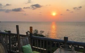 view of sunset at Thailand resort Soneva Kiri