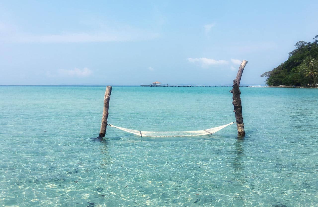 beach and hammock at Thailand resort Soneva Kiri