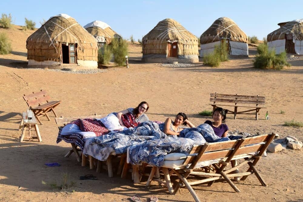 women at Yurt camp, Aydarkul, Uzbekistan Tourism