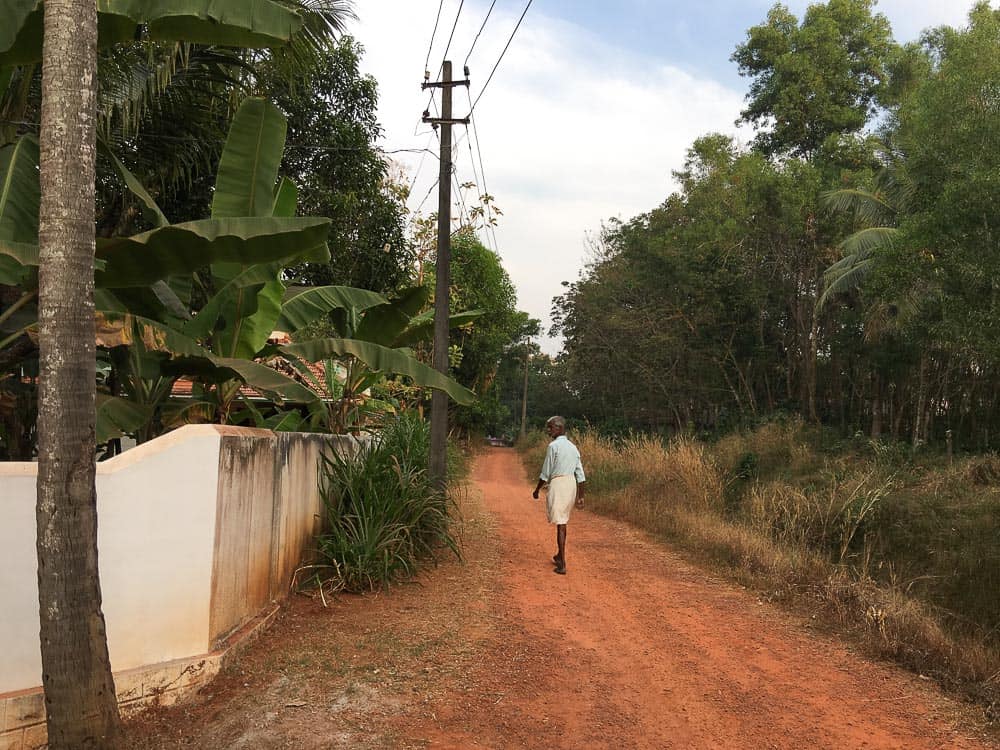 a village road in Kerala