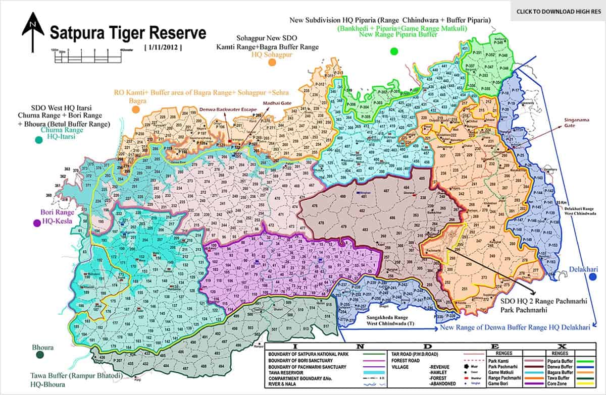 Satpura Tiger Reserve map