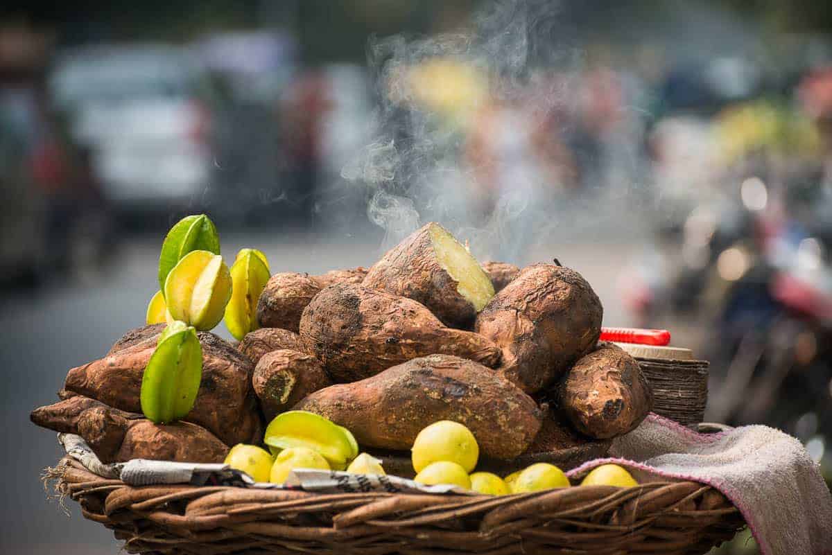 sweet potatoes, a street food of India