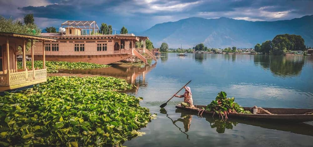 Dal Lake Kashmir India in monsoon