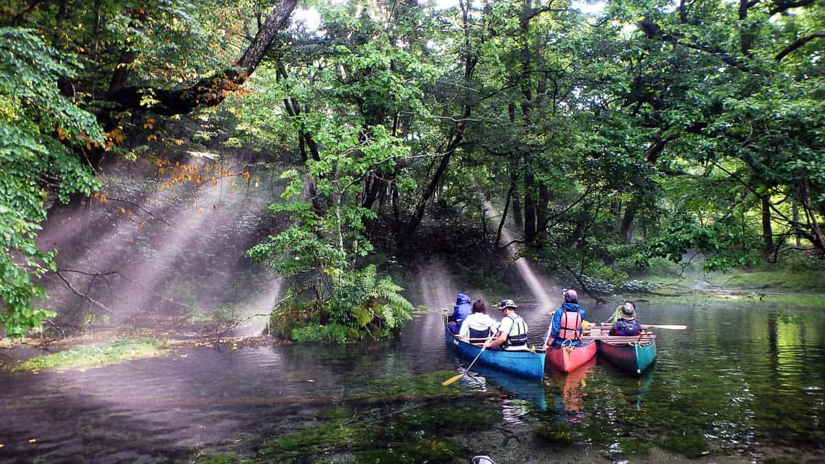 Canoeing in Hokkaido, Japan.