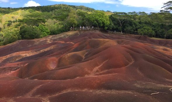 red coloured earth of Chamarel, Mauritius