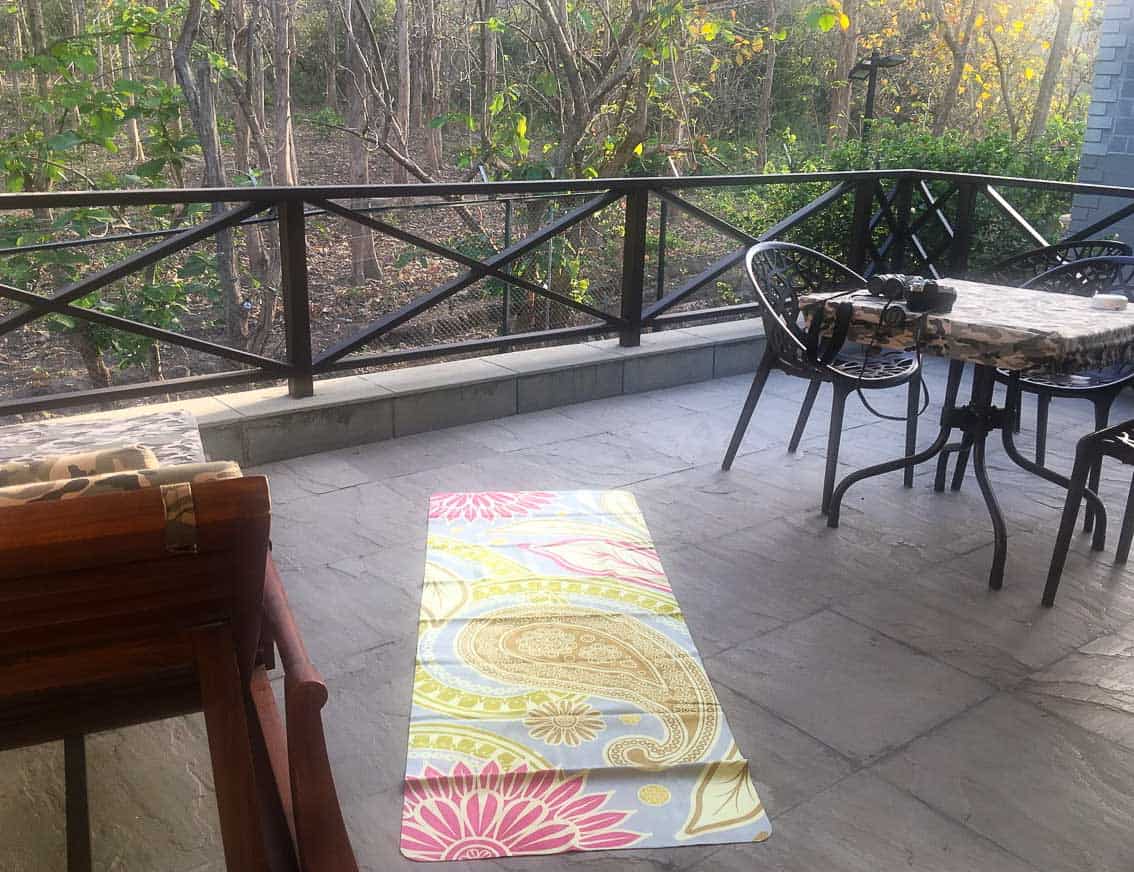 Yoga mat at Aahana Corbett resort