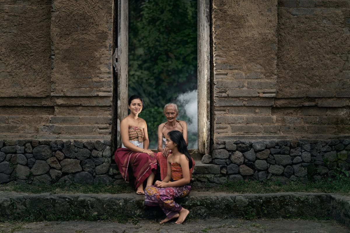 three women in Bali