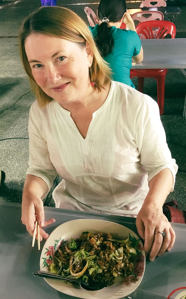 Mariellen and plate of pad thai