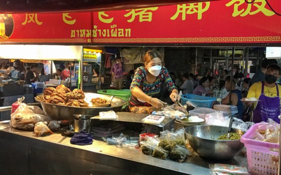 Thai food stall in Chiang Mai