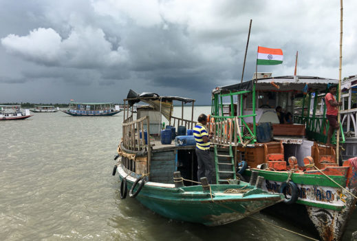 boats on the river in Sunderbans