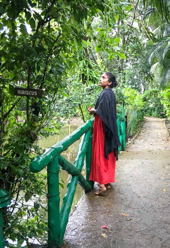 woman on bridge at Sunderban Tiger Camp