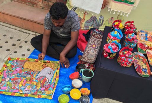 Painter at Dastkar Nature Bazaar. 